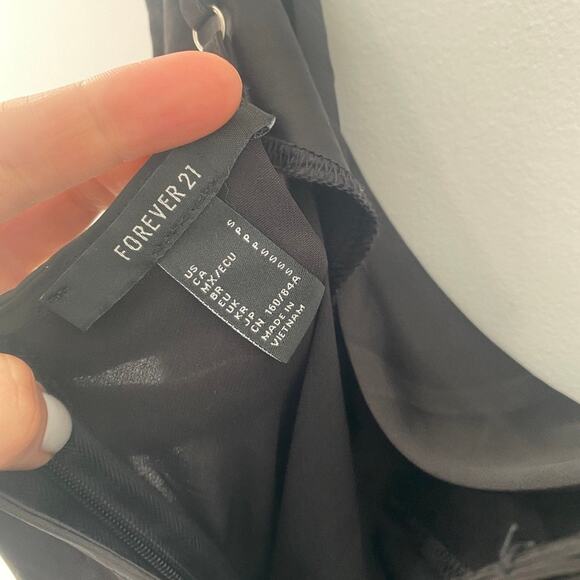 Forever 21 Black Slinky Silky Mini Dress Size Small - Picture 6 of 7
